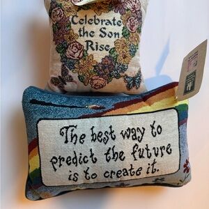 NWT Inspirational Tapestry Pillows made in USA 2 sizes decor weaving vintage